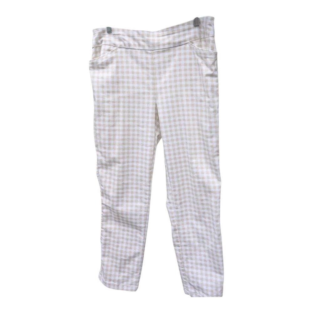 Croft & Barrow Effortless Stretch Pants Women's Size 12 Gingham Plaid Pull On